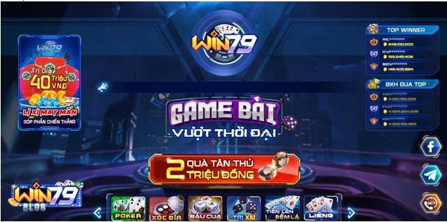 Giao diện cổng game Win79 vô cùng thân thiện với người chơi 